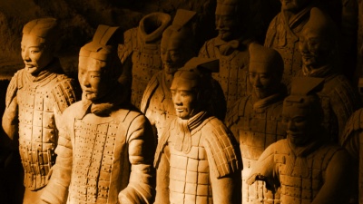 A collection of sculptures depicting the armies of Qin Shi Huang, the first Emperor of China, are called: